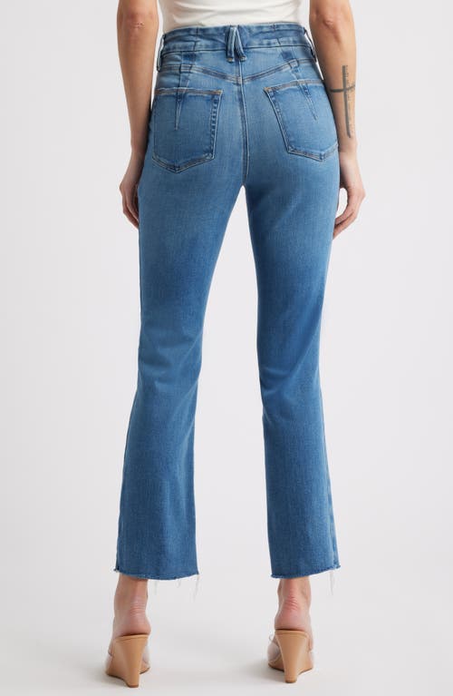 Good American Soft Tech Good Legs Raw Hem Straight Leg Jeans In Blue