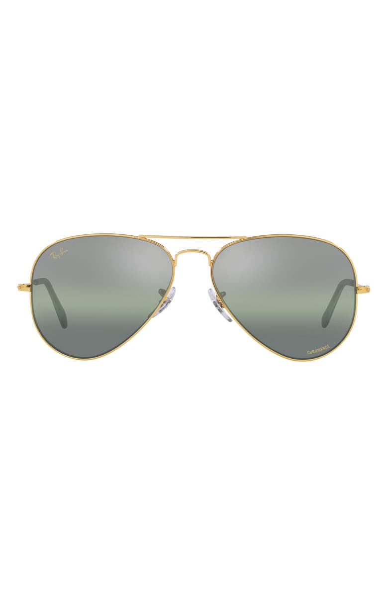 Ray-Ban 58mm Polarized Aviator Sunglasses, Main, color, 