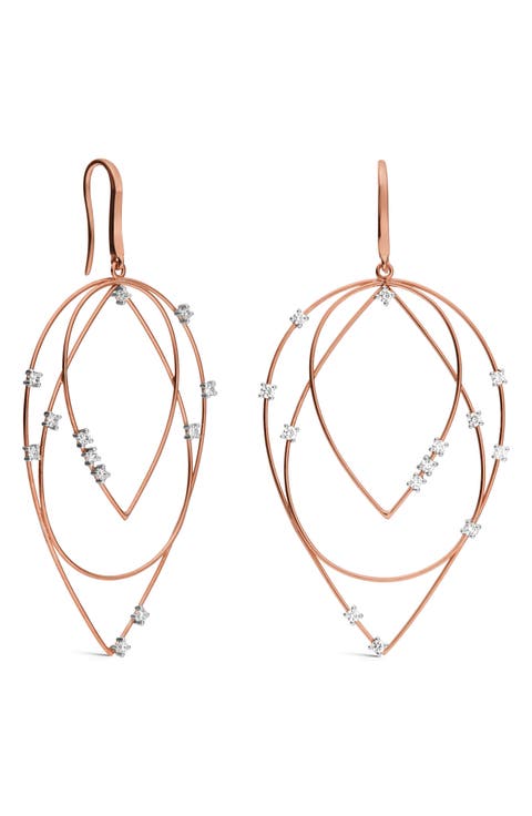Solo 14K Gold Three Tear Frontal Hoop Earrings (Online Trunk Show)