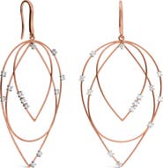 LANA Solo 14K Gold Three Tear Frontal Hoop Earrings