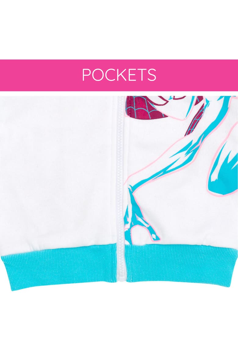 Spider-Man Fleece Zip-Up Hoodie, Alternate, color, Ghost Spider Teal