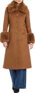 Vince Camuto Faux Fur Trim Maxi Coat