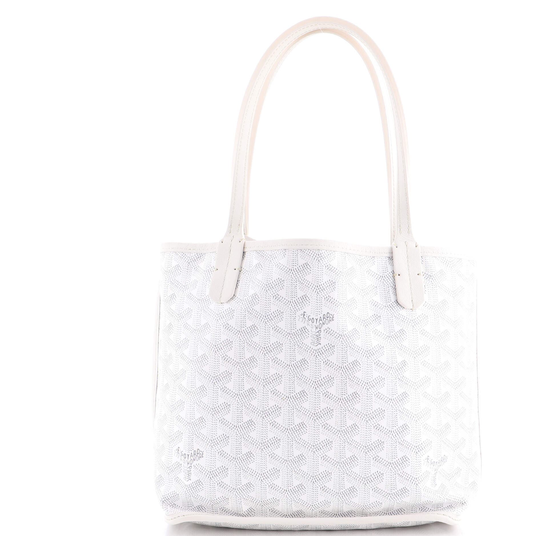 Pre-Owned Goyard Anjou Reversible Tote Coated Canvas Mini, Alternate, color, White