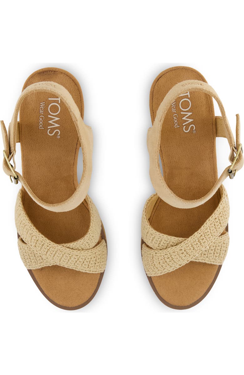 TOMS Majorca Ankle Strap Sandal, Alternate, color, Medium Beige Crochet