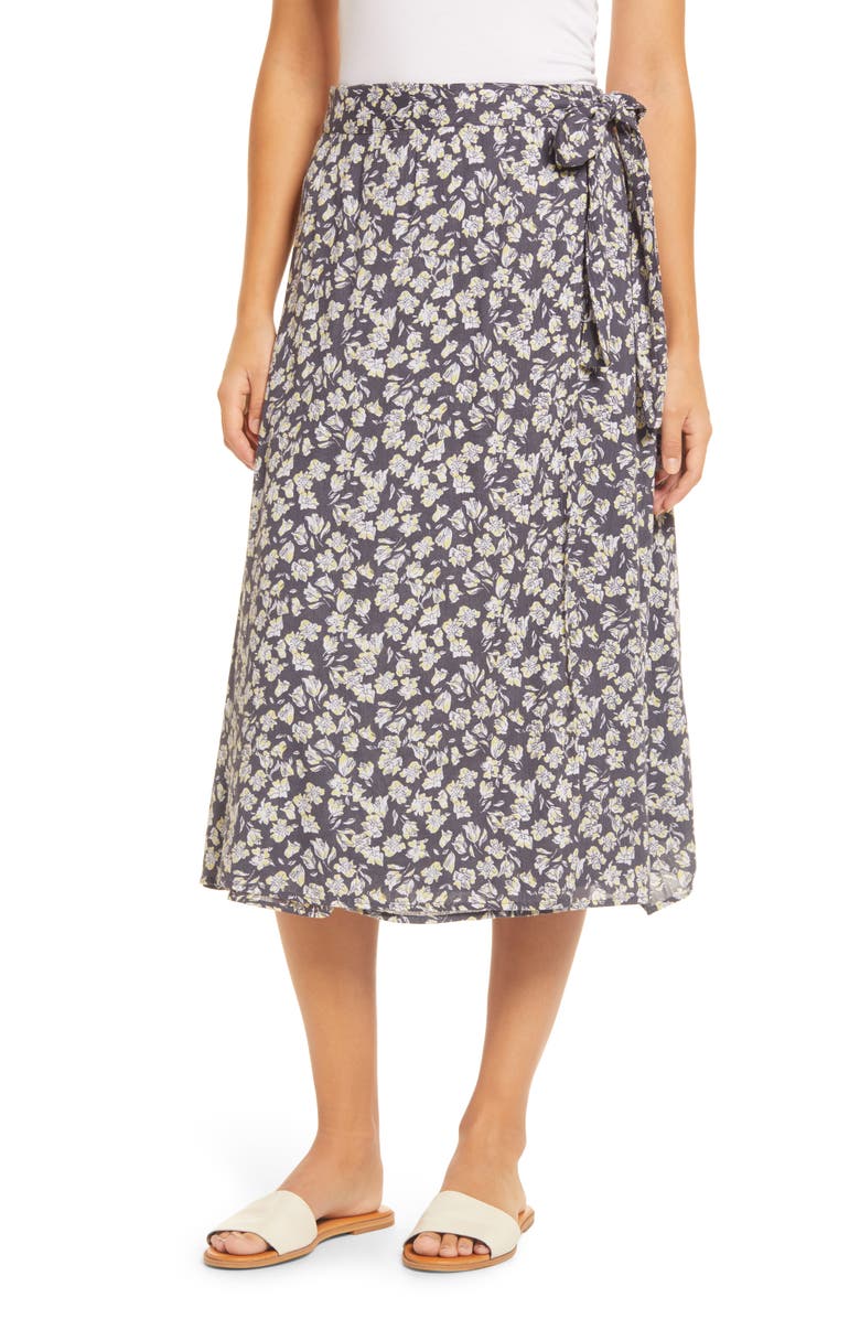Caslon<sup>®</sup> Faux Wrap Midi Skirt, Main, color, 