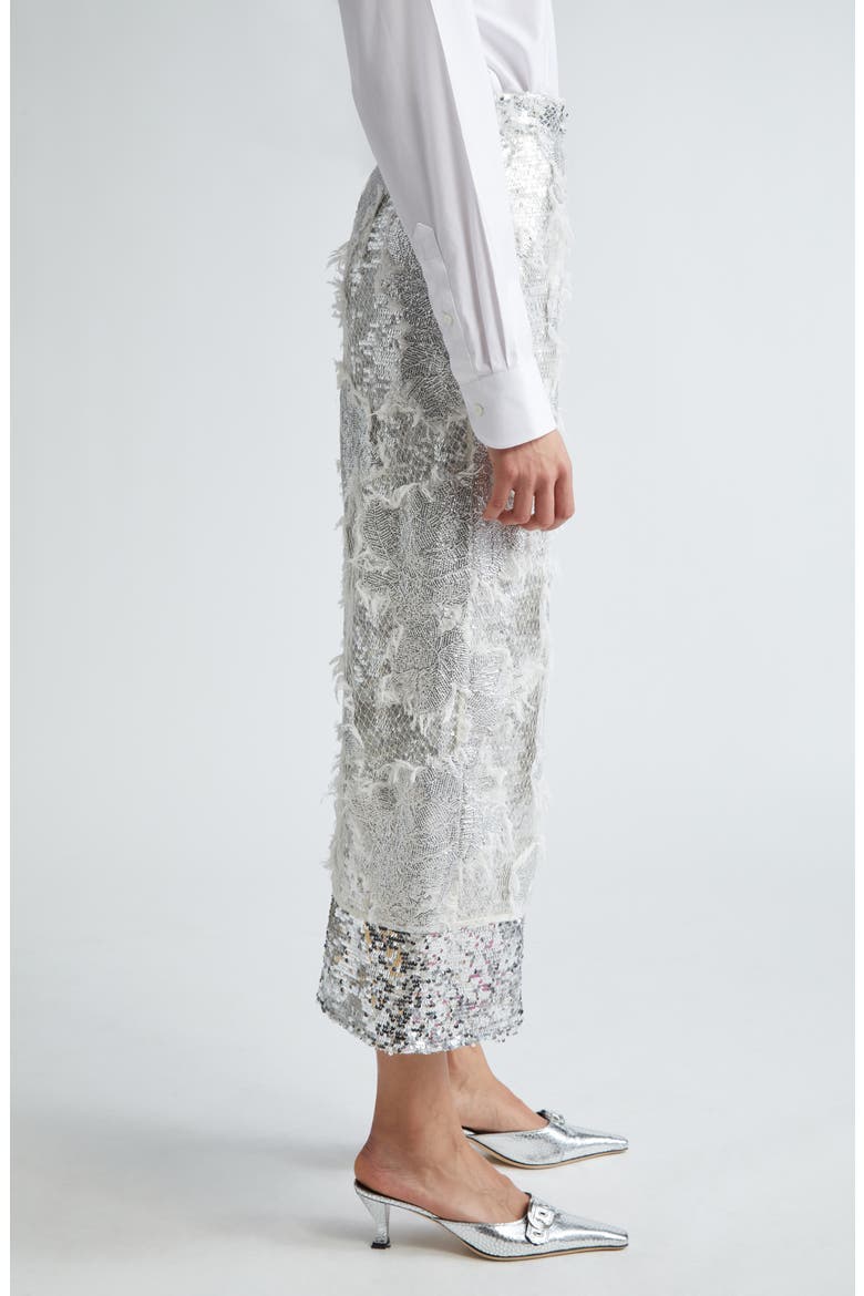 Sequin Embroidered Pencil Skirt, Alternate, color, SILVER