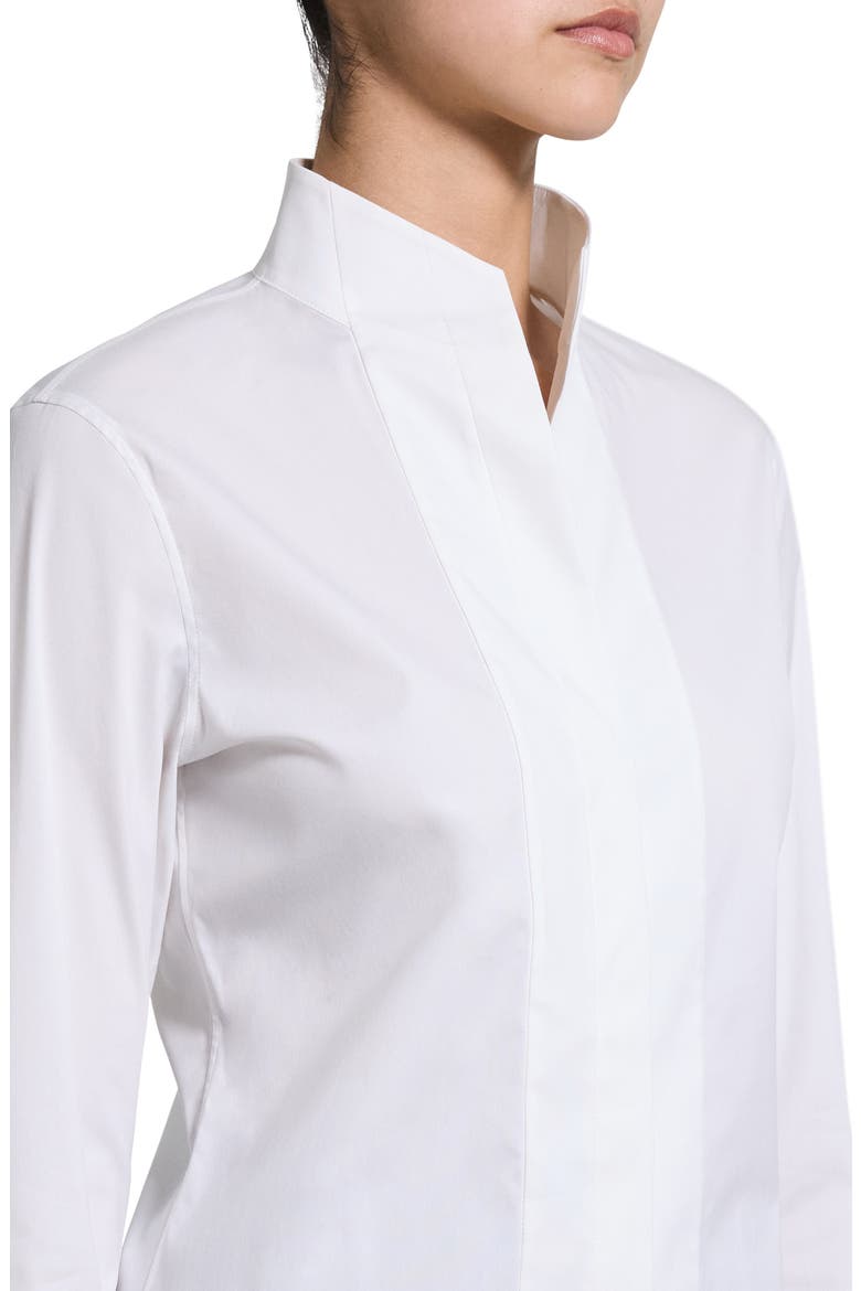 Tailored Cotton Blend Button-Up Shirt, Alternate, color, WHITE - 100
