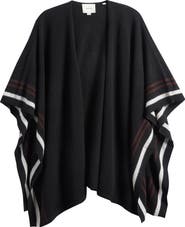 Vince Border Stripe Cashmere Cape