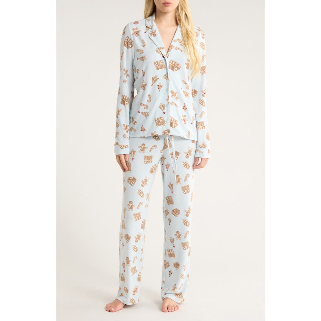 Nordstrom Brushed Hacci Pajamas In Blue