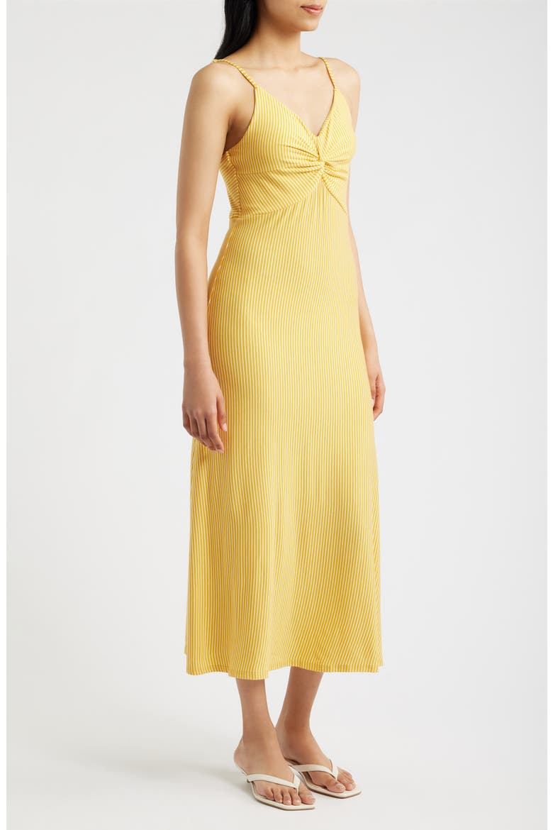 Strappy Twist Midi Dress, Alternate, color, YELLOW