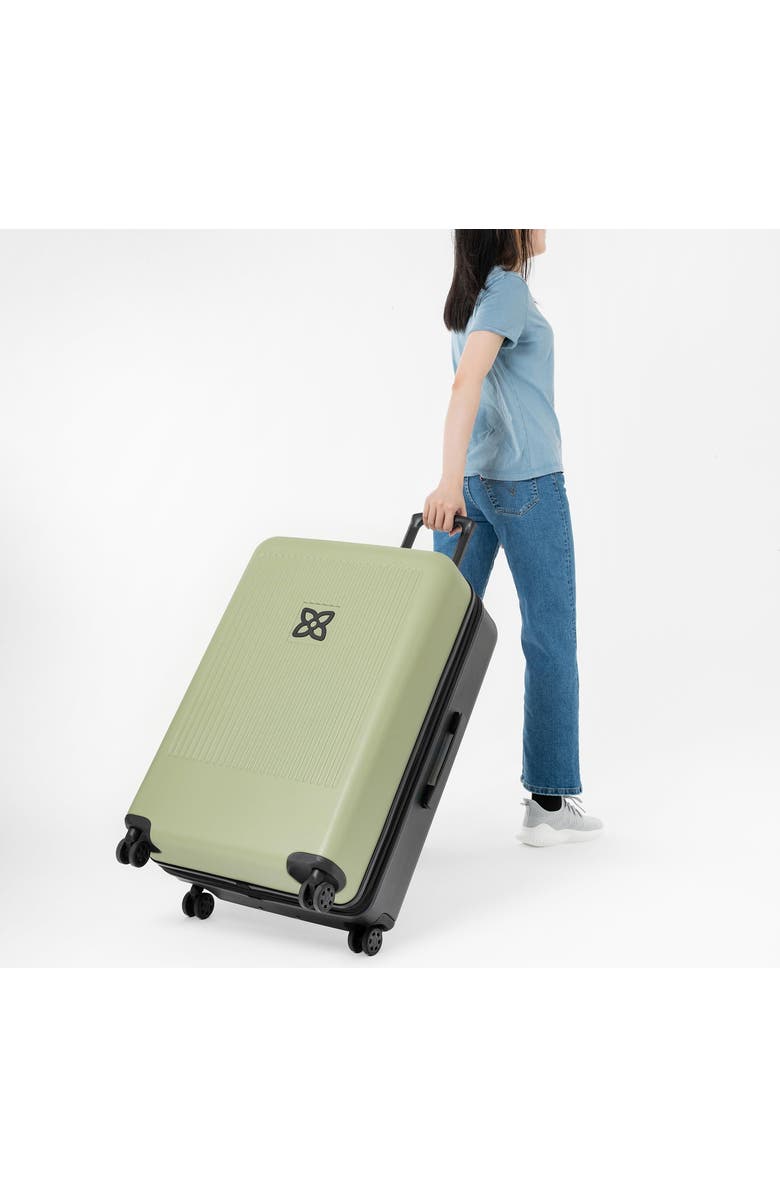 Sherpani Meridian 29 Inch Large Check In Travel Hardside Luggage with Spinner Wheels, Chromatic, Alternate, color, Sage