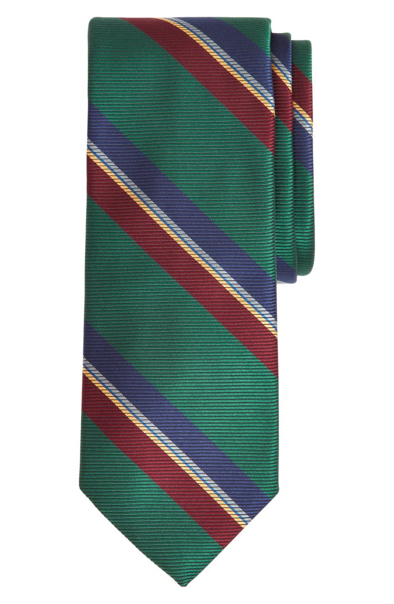 Brooks Brothers Stripe Silk X-Long Tie, Main, color, 