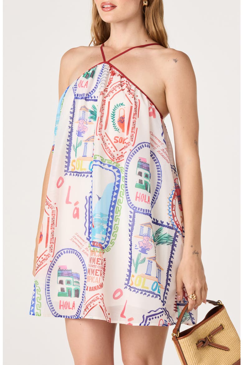 Marcela Stamp Print Minidress, Alternate, color, STAMP PRINT MULTI