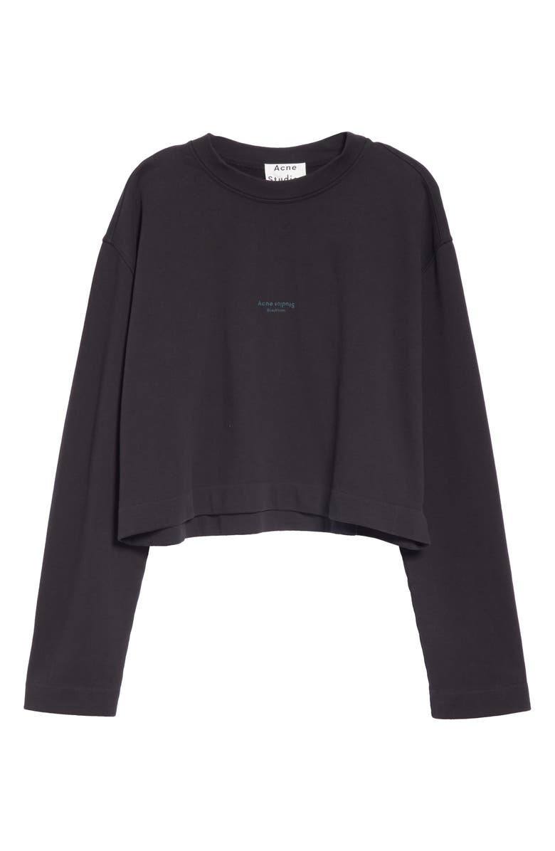 Acne Studios Boxy Long Sleeve Logo Sweatshirt, Alternate, color,