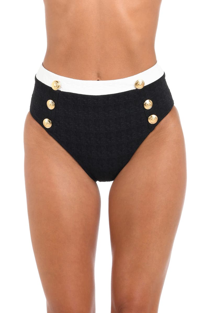 L'AGENCE Vanessa Colorblock High Waist Bikini Bottoms, Main, color,
