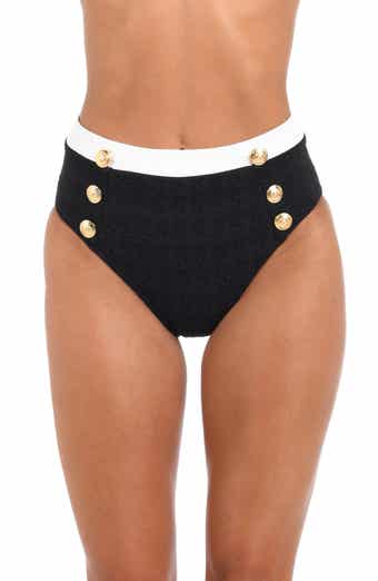 L'AGENCE Vanessa Colorblock High Waist Bikini Bottoms