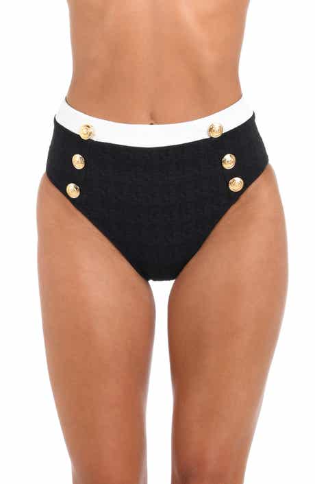 L'AGENCE Vanessa Colorblock High Waist Bikini Bottoms