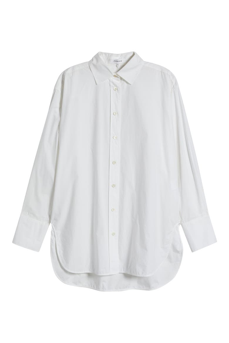 The Oversize Cotton Button-Up Shirt, Alternate, color, WHITE