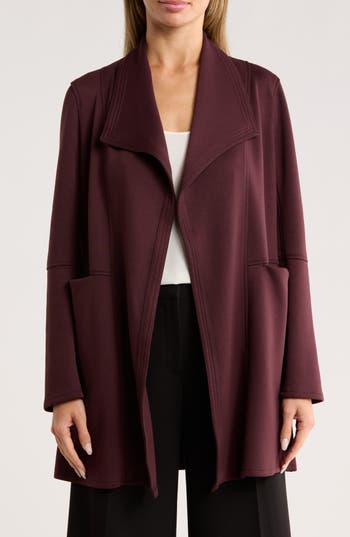 Max Studio Trapunto Scuba Knit Topper In Brown