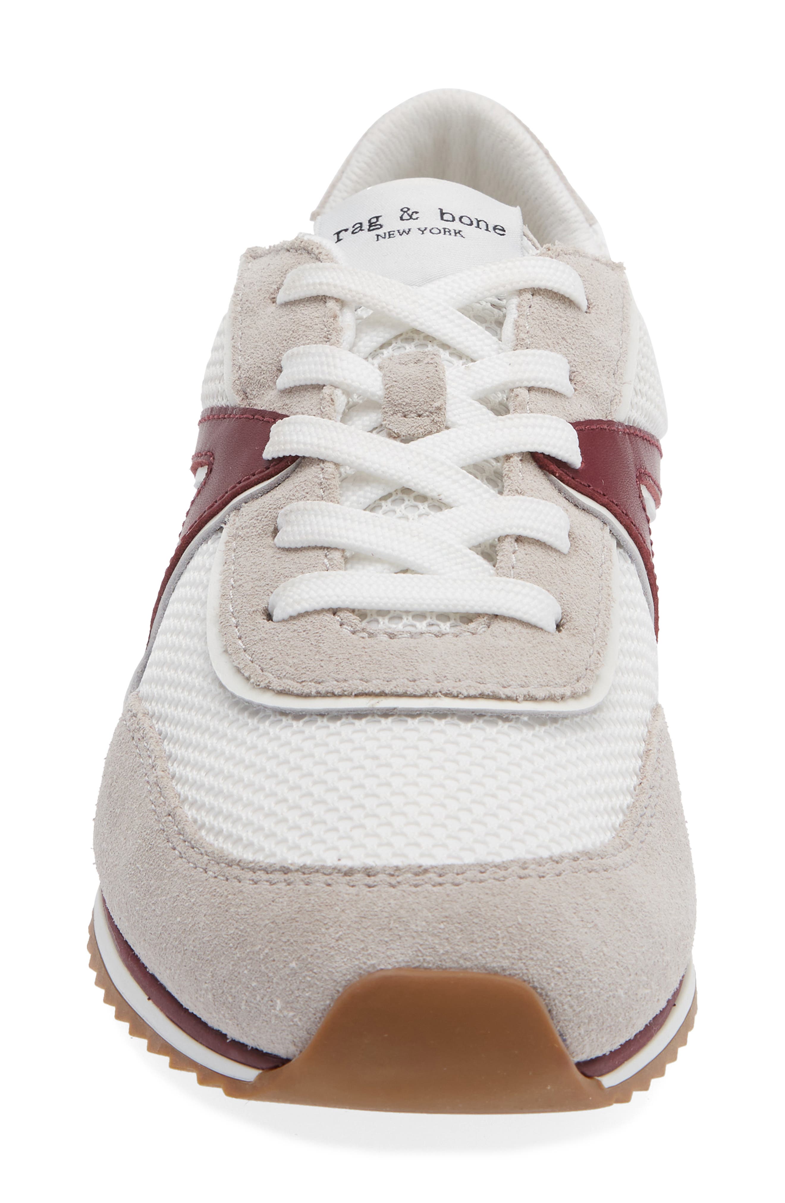 Retro Trainer Sneaker, Alternate, color, WHITE/ RED