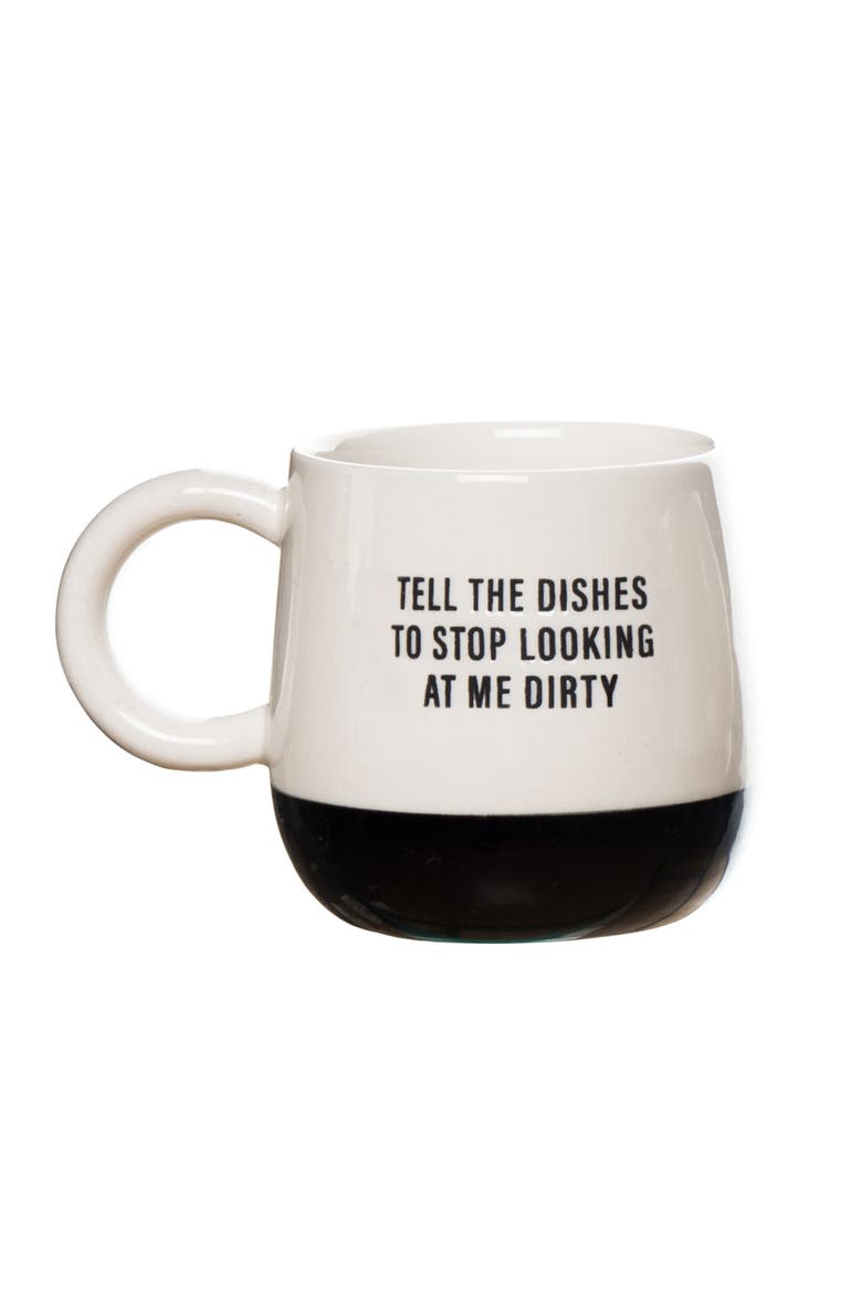 Tell The Dishes Mug Ceramic White 13 oz, Main, color, White