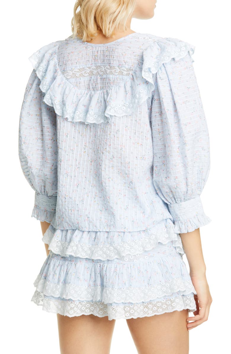LoveShackFancy Canna Ruffle Top, Alternate, color, 