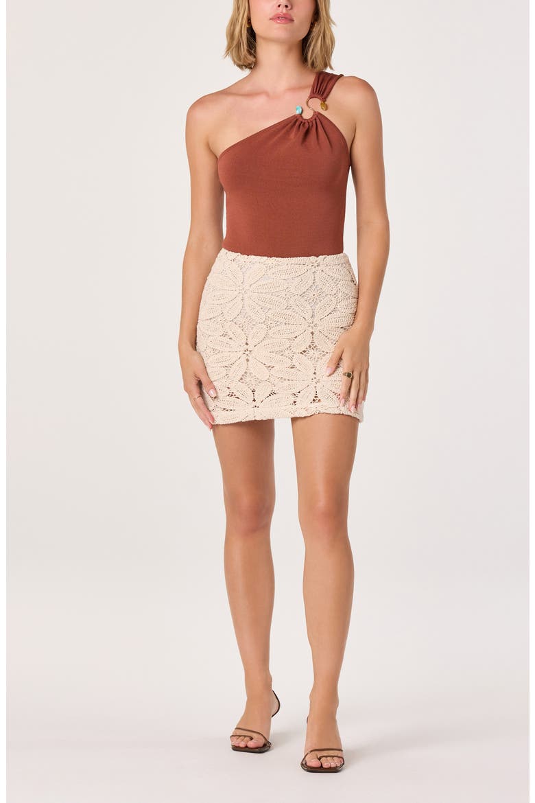 Medina Lace Miniskirt, Alternate, color, NATURAL