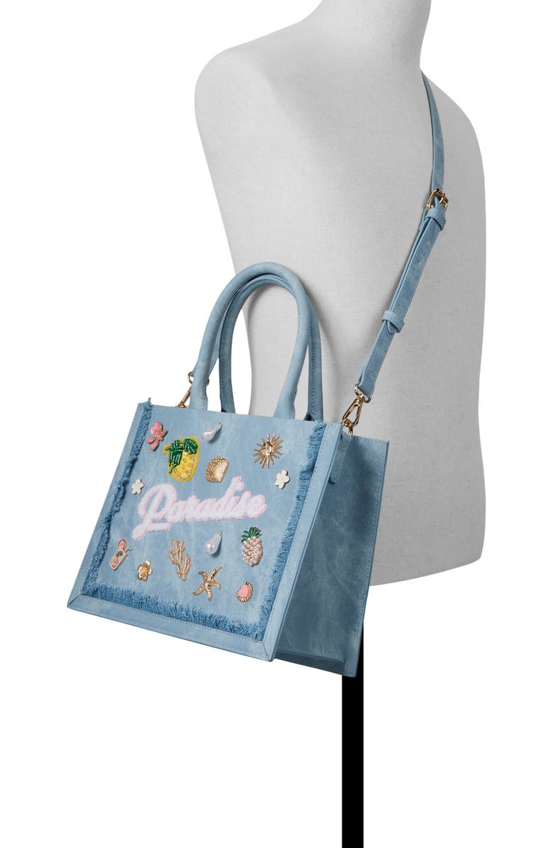 ALDO Paradise Denim Tote, Alternate, color, Denim