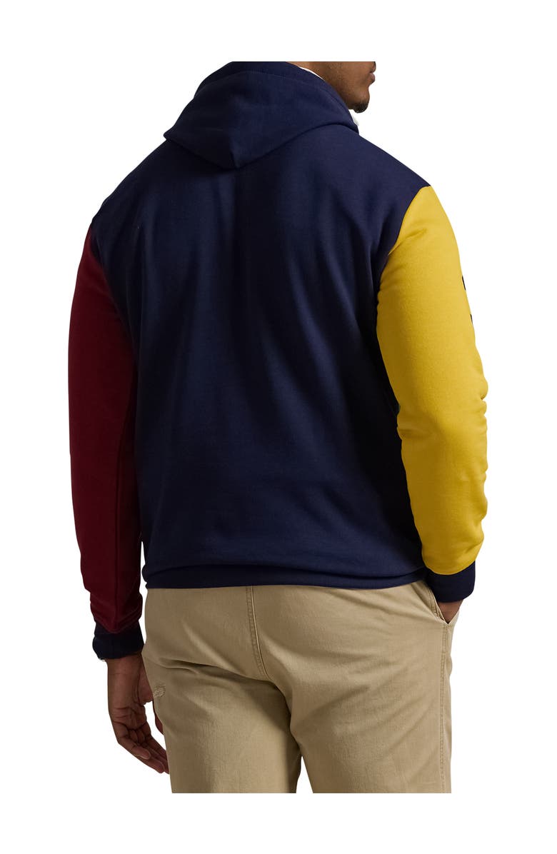 Polo Ralph Lauren Big Pony Colorblocked Fleece Hoodie, Alternate, color, Vintage Pine Multi