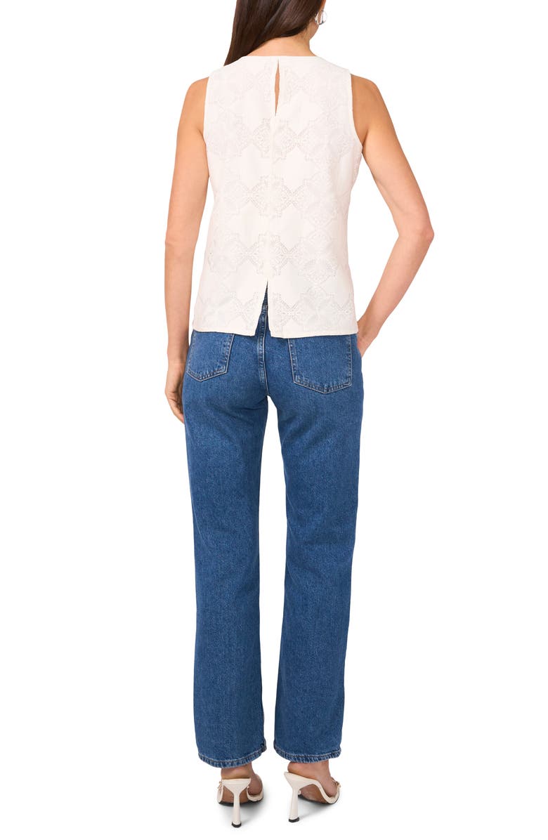 Vince Camuto Lace Cotton Blend Keyhole Tank, Alternate, color,