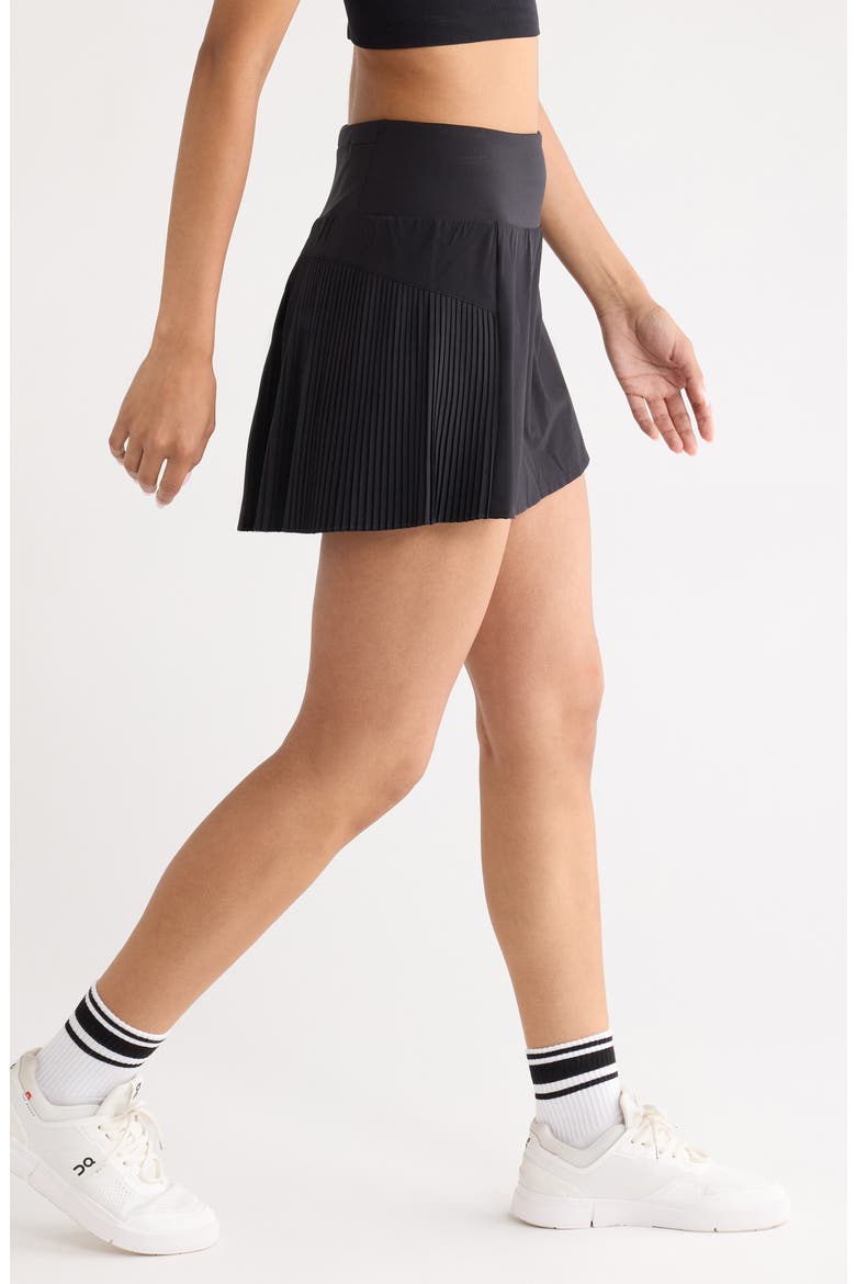 Super Set High Waist Pleated Skort, Alternate, color, BLACK