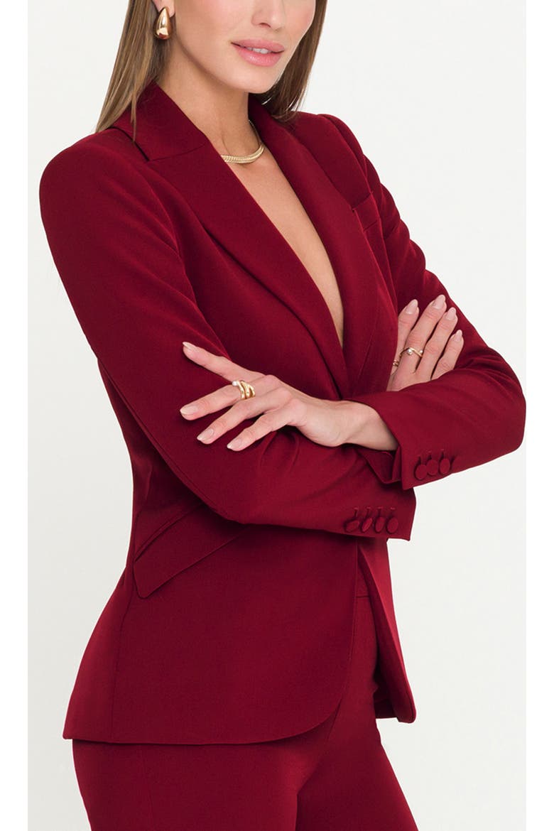 Vera Crepe Blazer, Alternate, color, Crimson