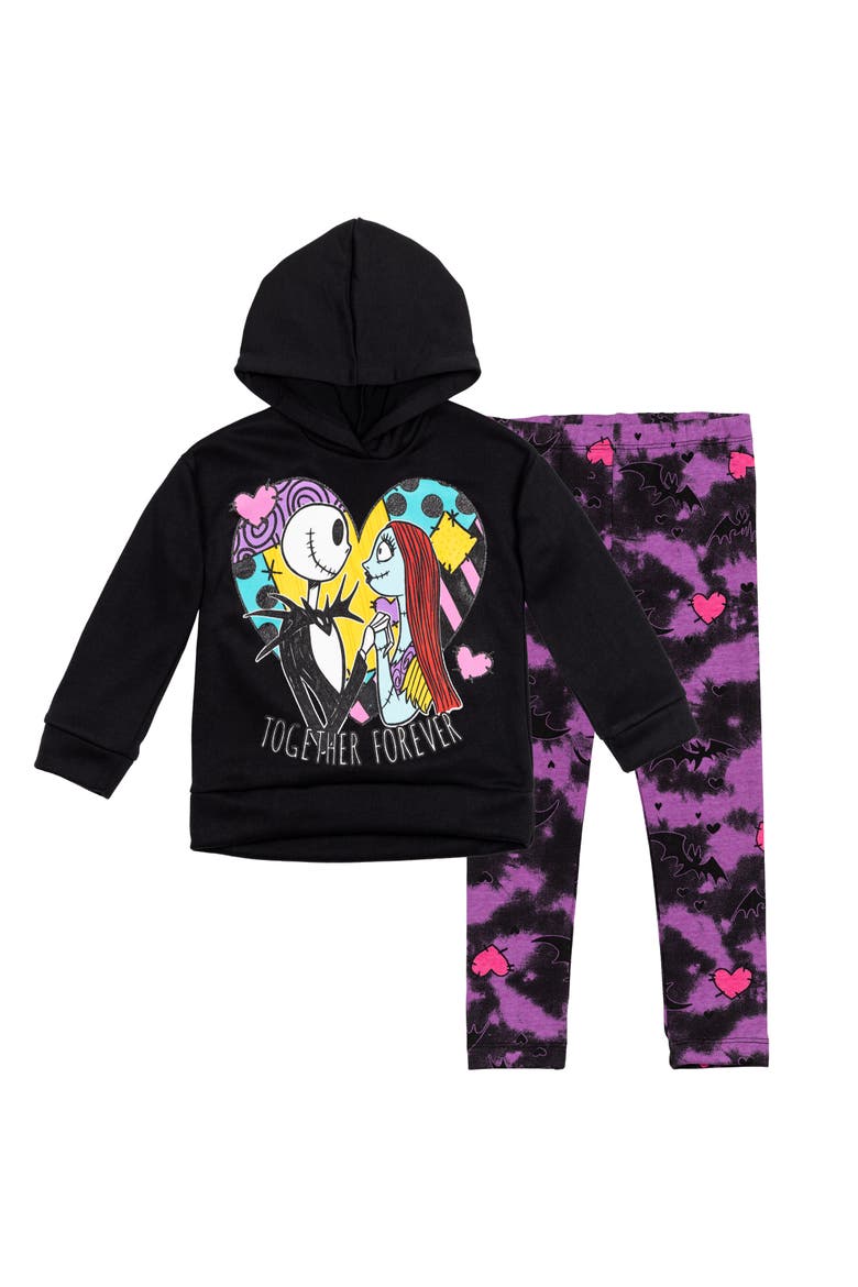 Nightmare Before Christmas Fleece Hoodie and Leggings Set, Main, color, Jack Sally Purple