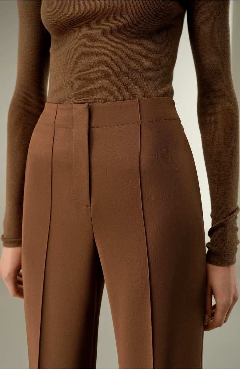 Lilysilk Minimalist Stretch Silk Crêpe Pant, Alternate, color, Espresso