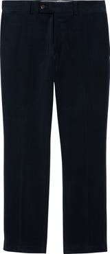 Jack Victor Palmer Navy Flat Front Cotton Stretch Corduroy Pants