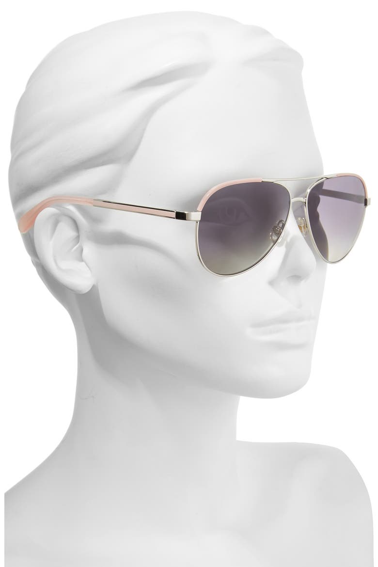 amarissa 59mm polarized aviator sunglasses, Alternate, color, SILVER/ PINK