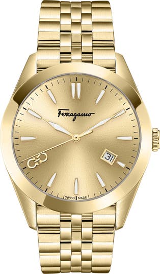 Gold Dial Bracelet Strap Watch, 42mm