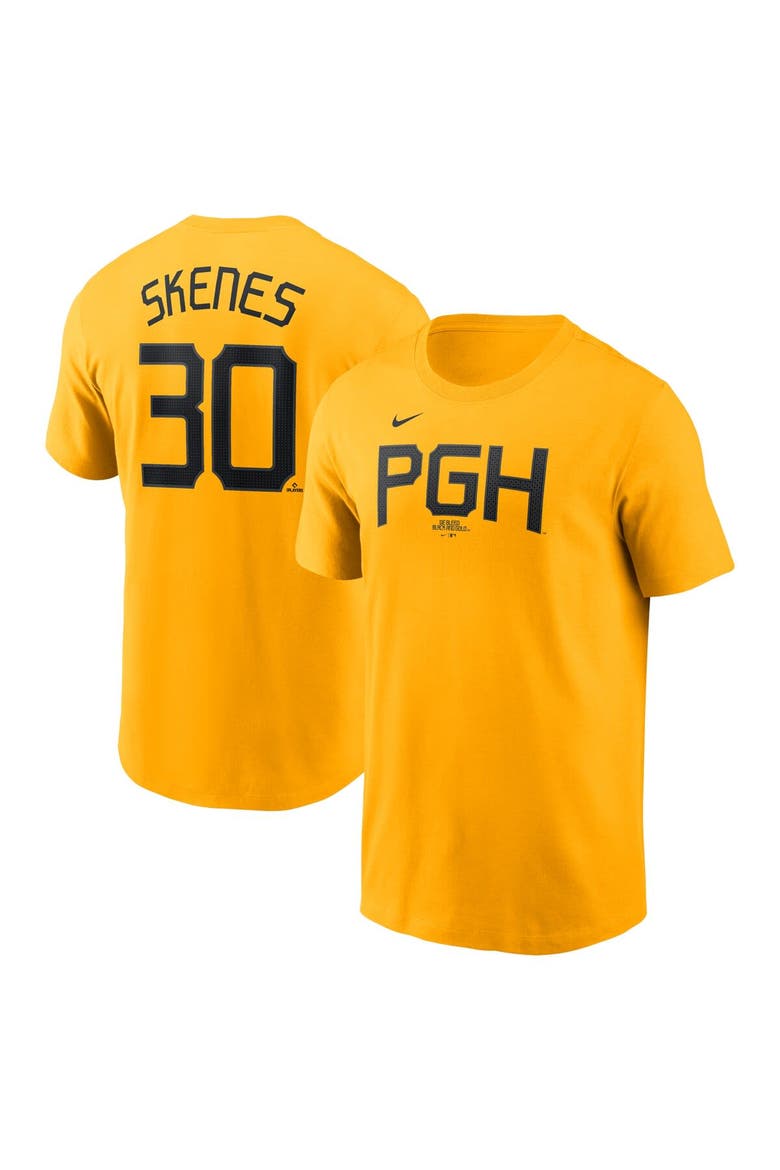 Men's Nike Paul Skenes Gold Pittsburgh Pirates Fuse Name & Number T-Shirt, Main, color, Gold
