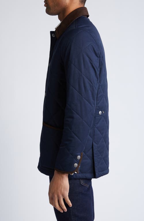 Hart Schaffner Marx Evansville Water Resistant Quilted Jacket In Navy