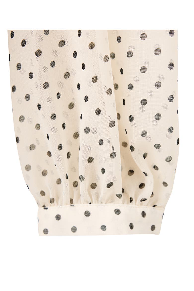 Polka Dot Long Sleeve Minidress, Alternate, color, ECRU