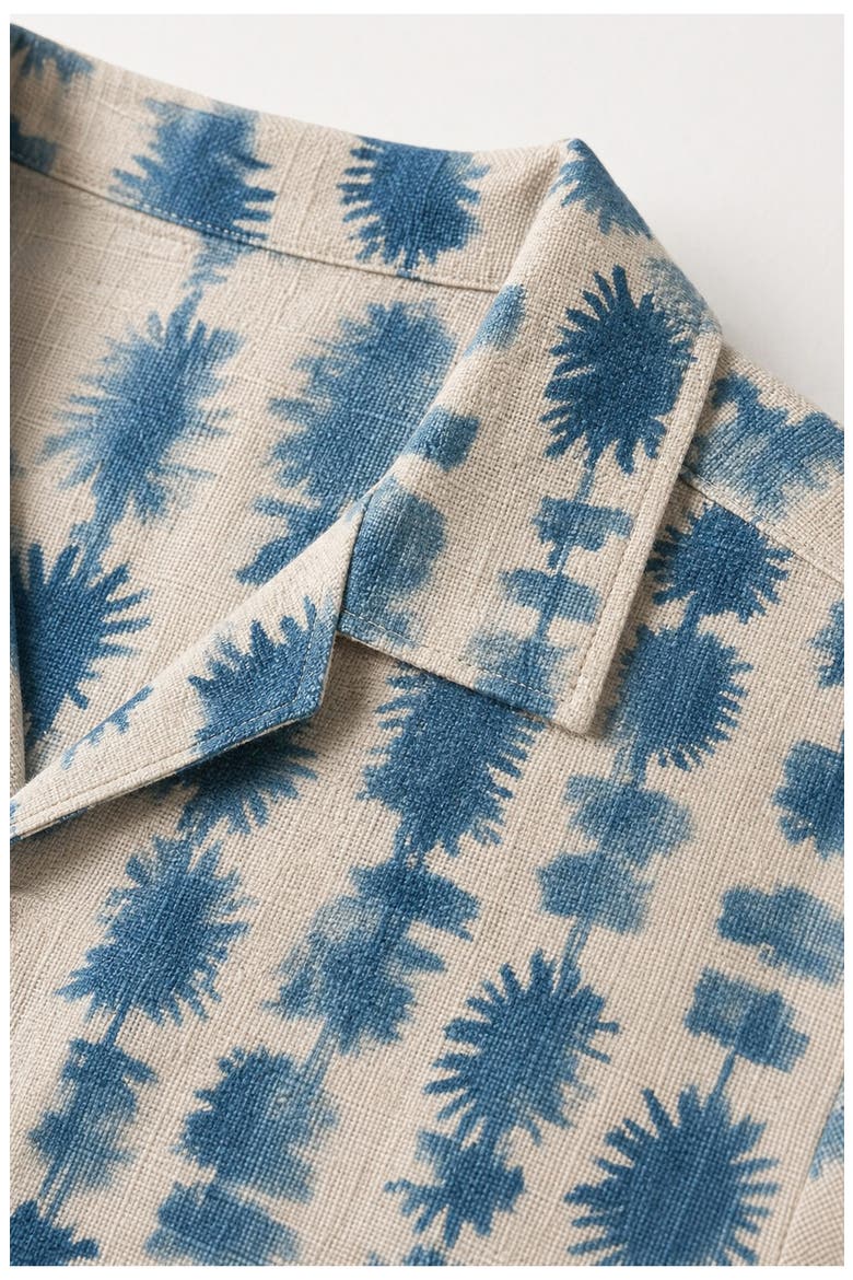 Alex Printed Camp Shirt, Alternate, color, NATURAL