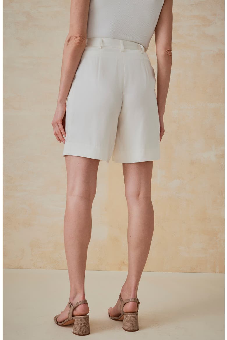 Cove High Waist Pleated Shorts, Alternate, color, IVORY