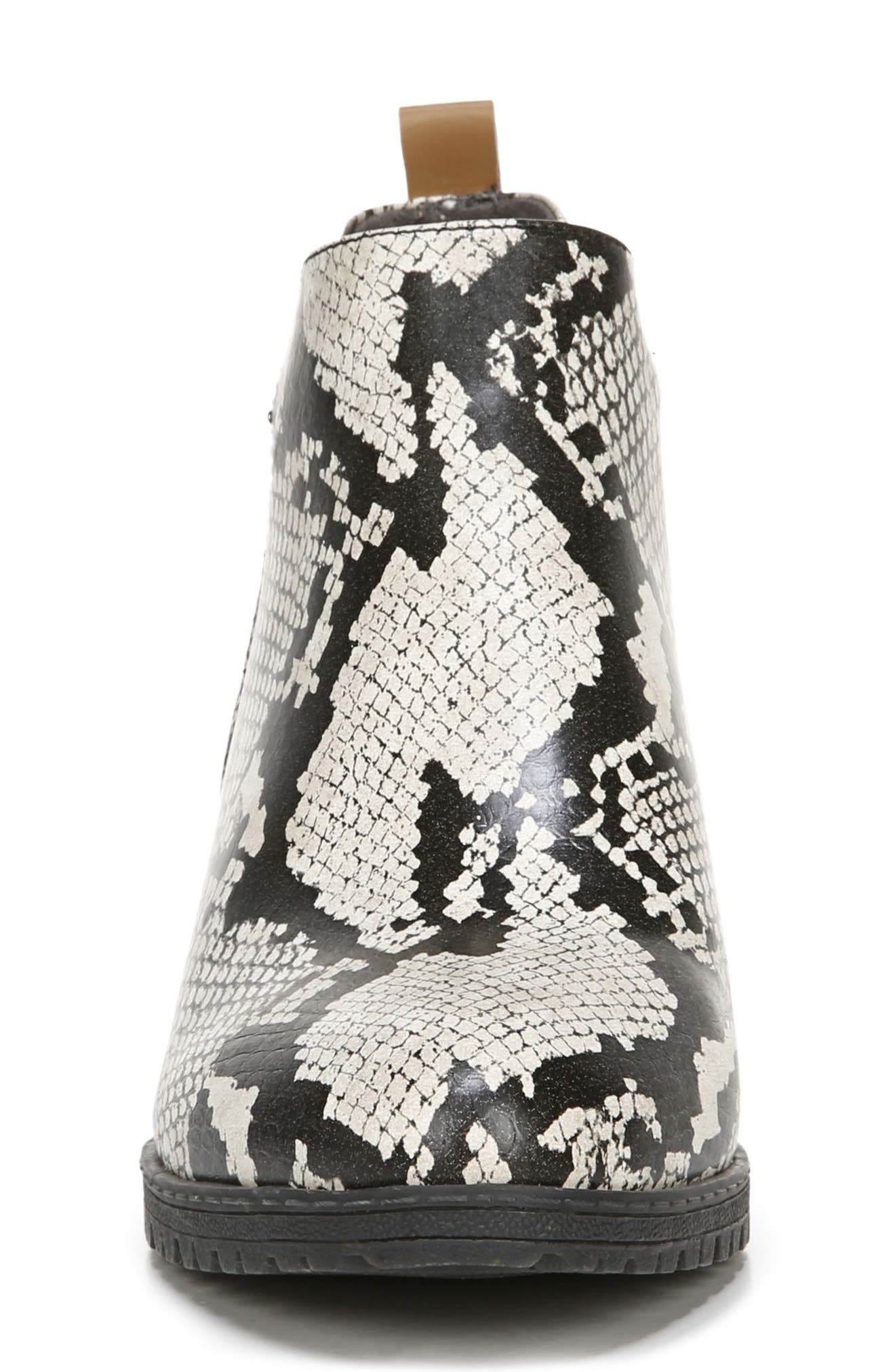 Original Collection 'London' Block Heel Bootie, Alternate, color, BLACK/ WHITE FAUX LEATHER