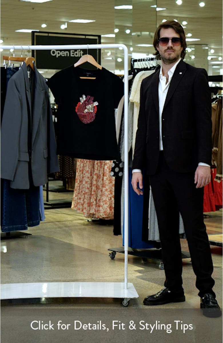 Andrea Anna Embellished Beaded Heart T-Shirt, sales video thumbnail