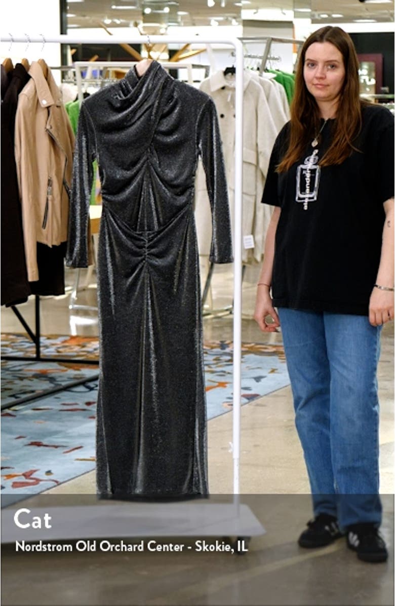Ayla Metallic Long Sleeve Maxi Dress, sales video thumbnail