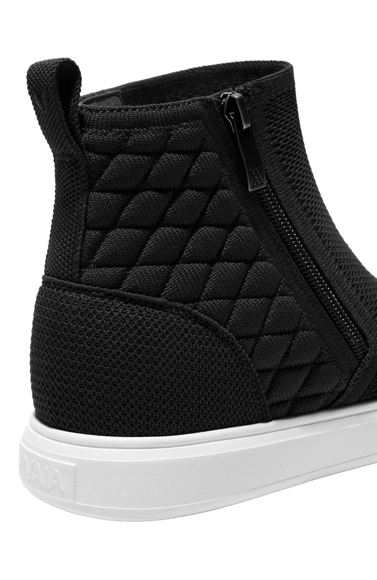 VIVAIA Round-Toe Hidden Wedge Sneakers, Alternate, color, Black
