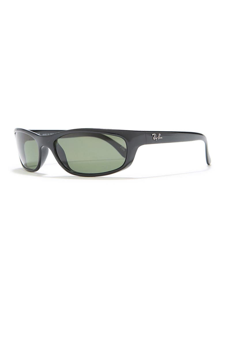 57mm Rectangle Sunglasses, Alternate, color, MATTE BLK