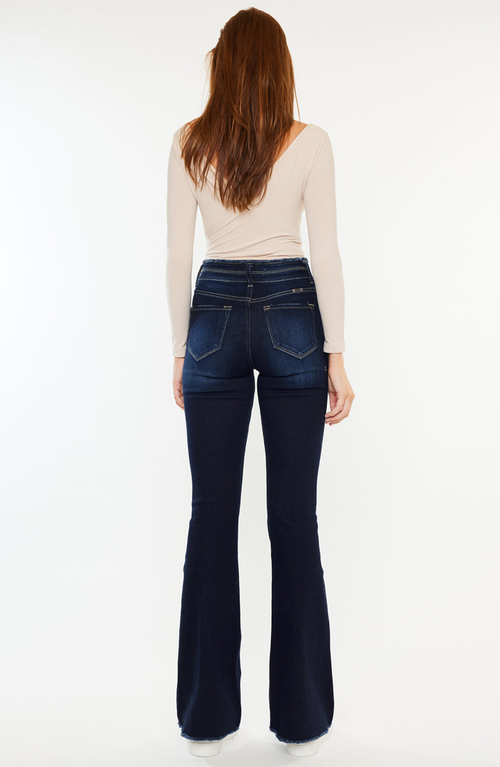 Kancan Morgan High Rise Flare Jeans In Blue