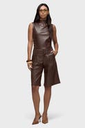 Hudson Jeans Vegan Leather Pleated Trouser Short