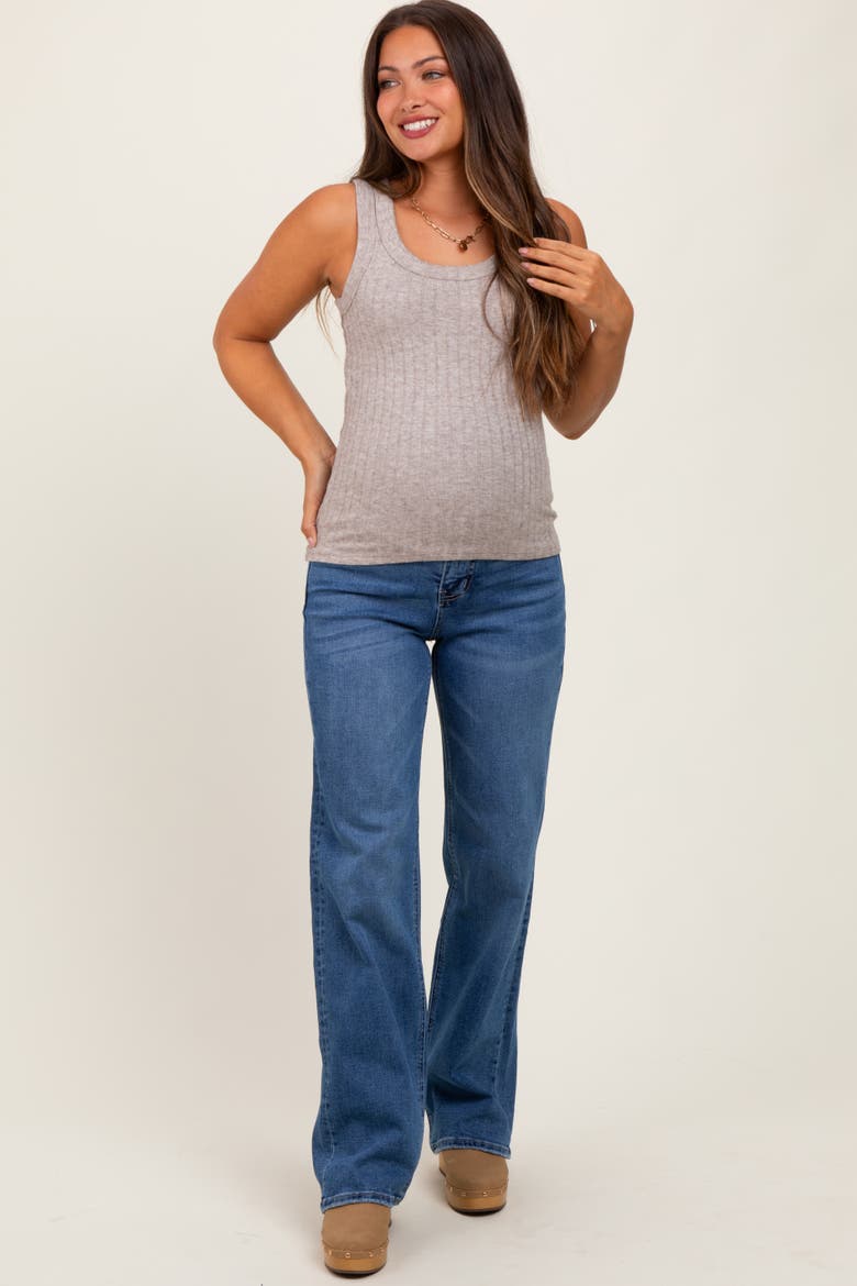 Classic Wash Wide Leg Maternity Jeans, Main, color, Navy Blue
